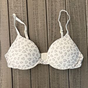 Pepper Gray Leopard Print Push Up Bra